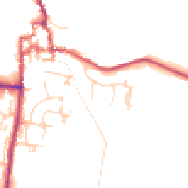 Daytime road noise heatmap for GU28 0SA