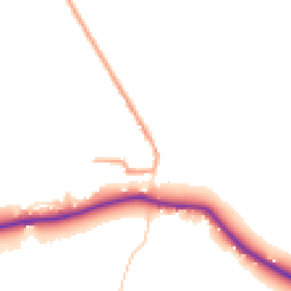 Daytime road noise heatmap for GU28 9AB