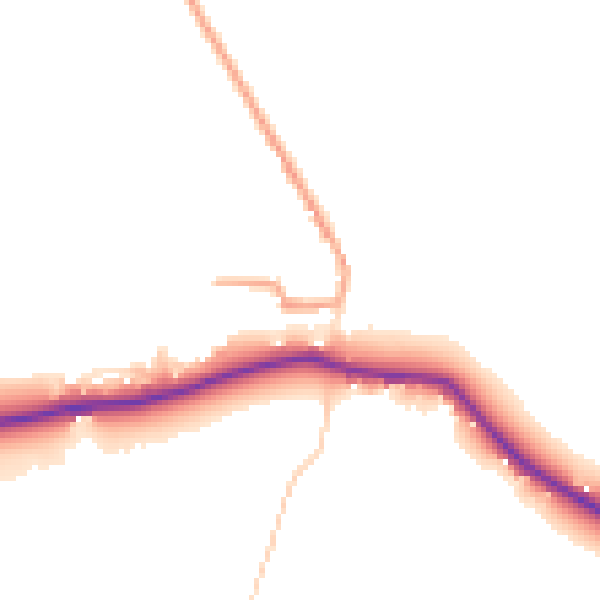 Daytime road noise heatmap for GU28 9AQ