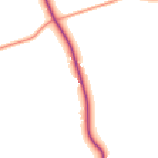 Daytime road noise heatmap for GU28 9EJ