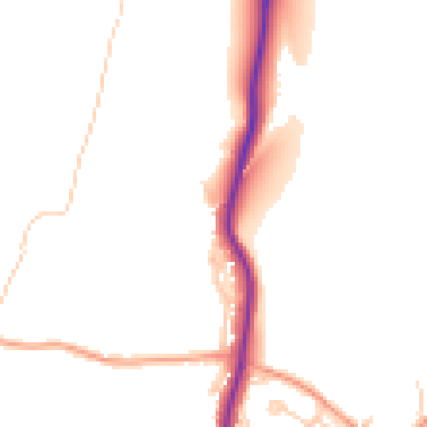Daytime road noise heatmap for GU29 0AD