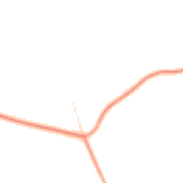 Daytime road noise heatmap for GU29 0DE