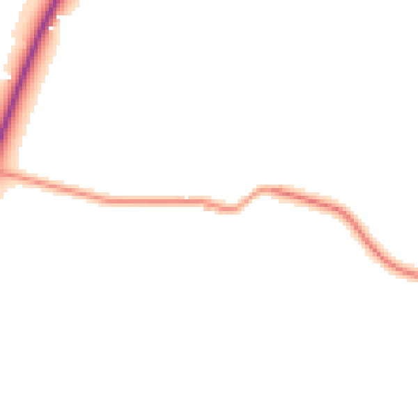 Daytime road noise heatmap for GU29 0DQ