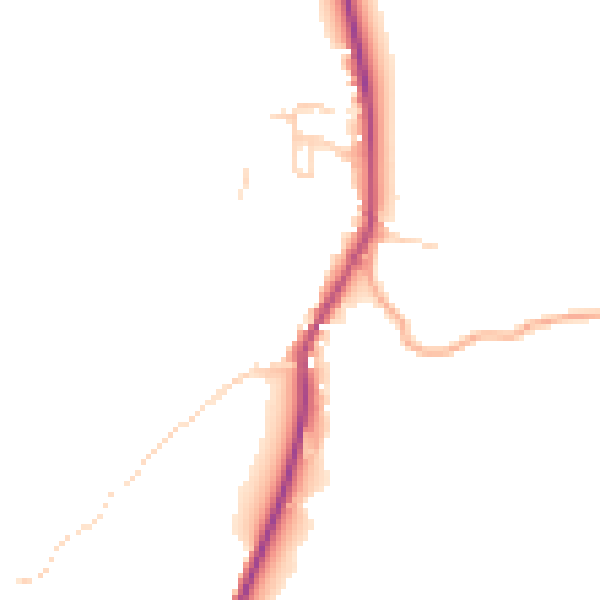 Daytime road noise heatmap for GU29 0EU