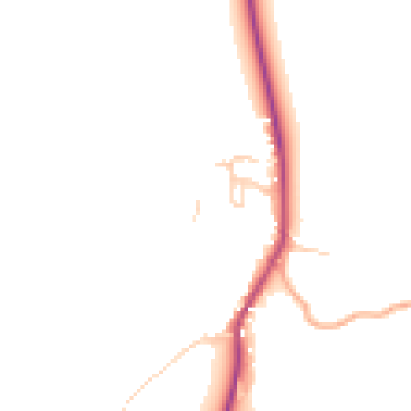 Daytime road noise heatmap for GU29 0EZ