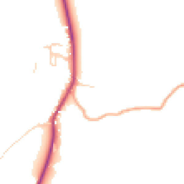 Daytime road noise heatmap for GU29 0HJ