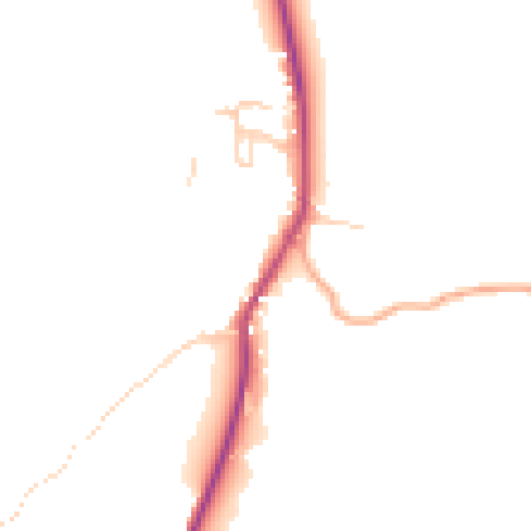 Daytime road noise heatmap for GU29 0HN