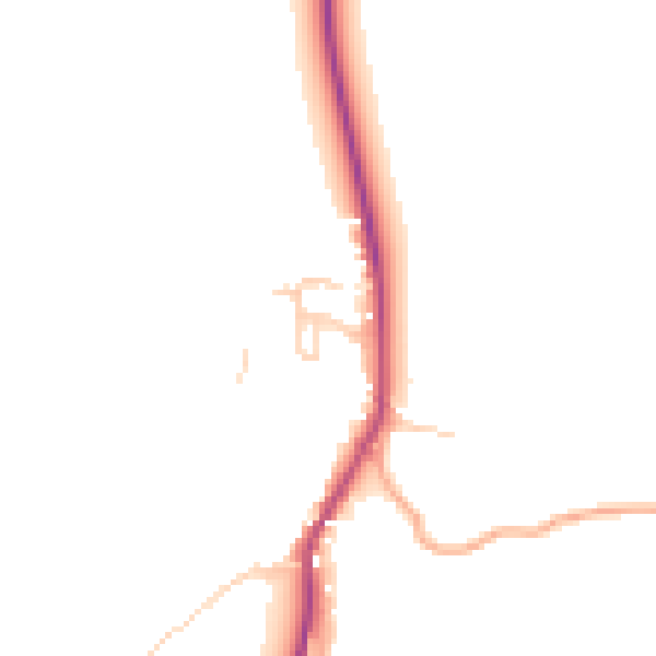 Daytime road noise heatmap for GU29 0HQ