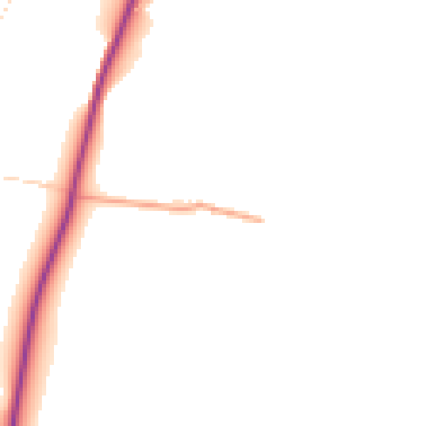 Daytime road noise heatmap for GU29 0HS