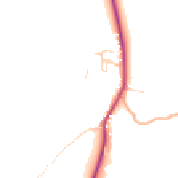 Daytime road noise heatmap for GU29 0HU