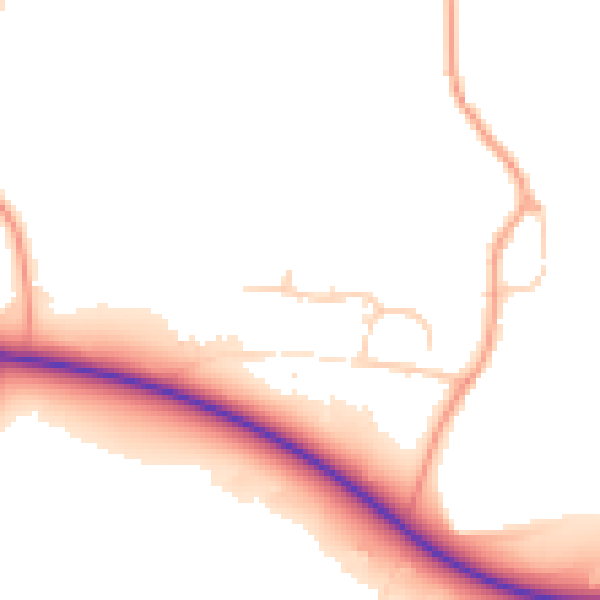 Daytime road noise heatmap for GU29 0NX