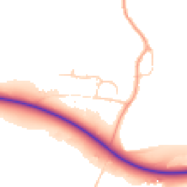 Daytime road noise heatmap for GU29 0NY