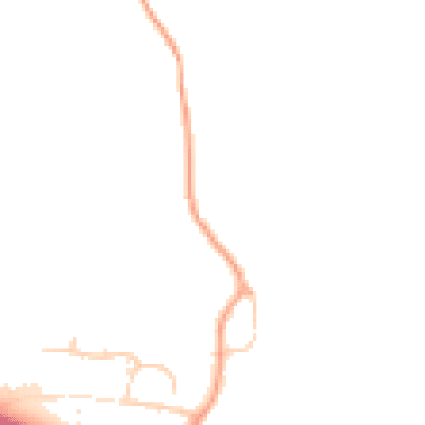 Daytime road noise heatmap for GU29 0PT
