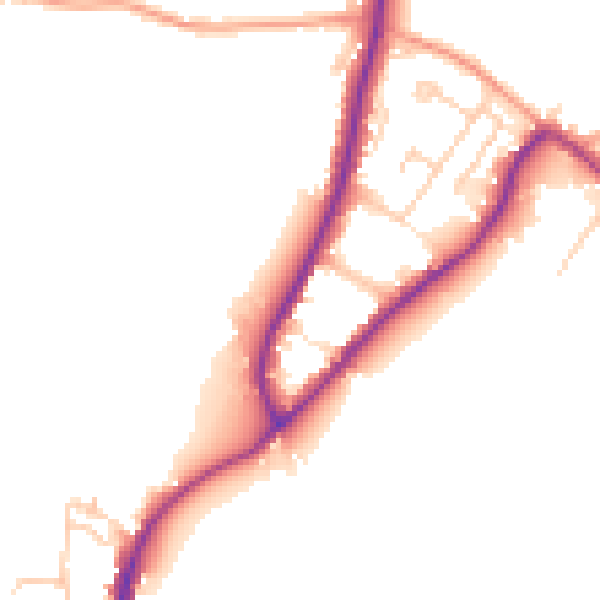 Daytime road noise heatmap for GU29 9AR