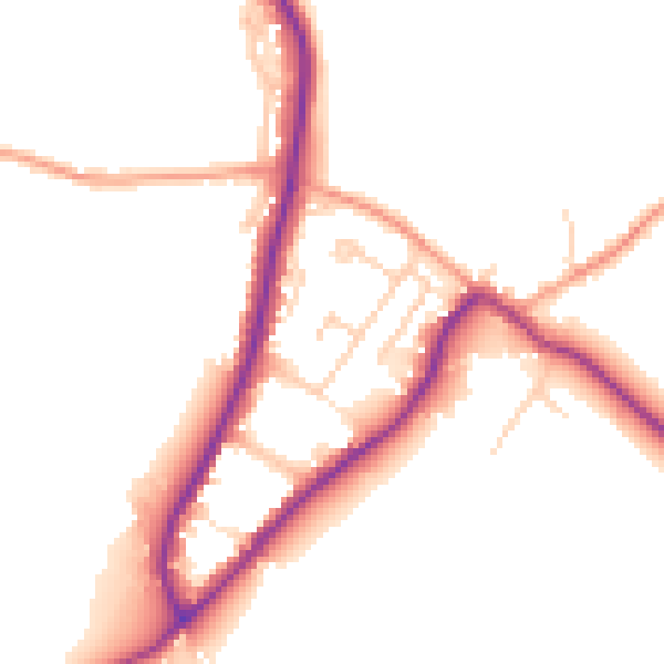 Daytime road noise heatmap for GU29 9BH
