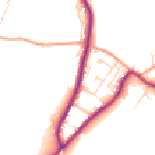 Daytime road noise heatmap for GU29 9BP