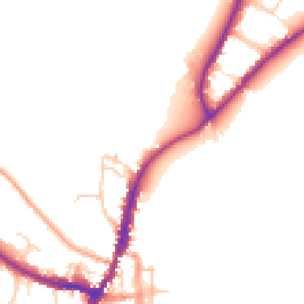 Daytime road noise heatmap for GU29 9DX