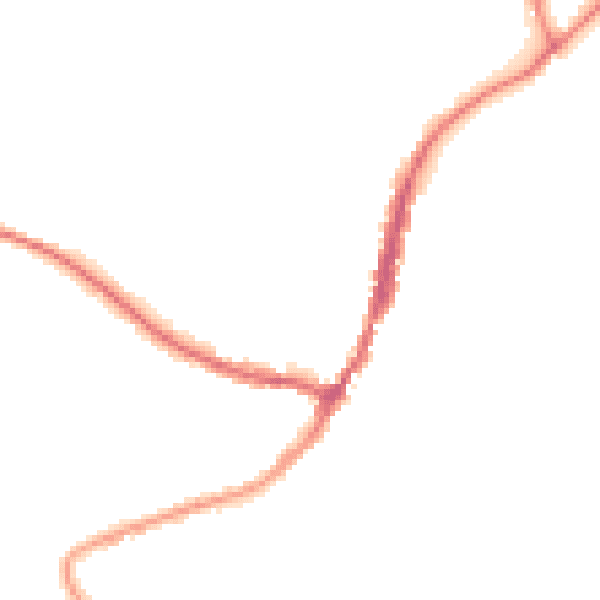 Night-time road noise heatmap for GU29 9EL