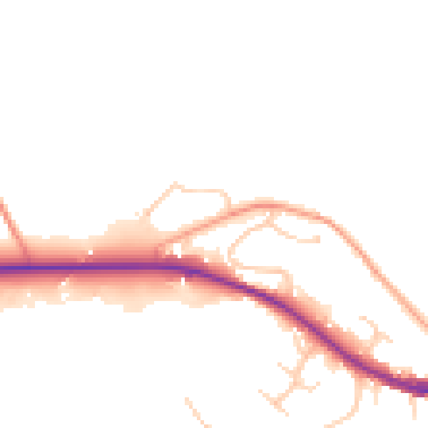Daytime road noise heatmap for GU29 9ES