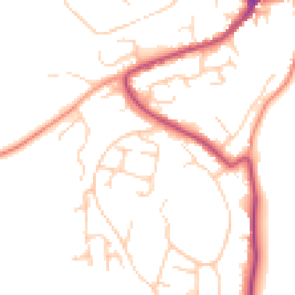 Daytime road noise heatmap for GU29 9HR