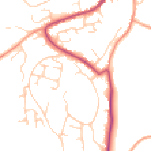 Daytime road noise heatmap for GU29 9JA