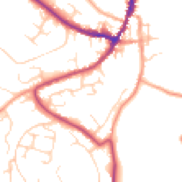 Daytime road noise heatmap for GU29 9QW