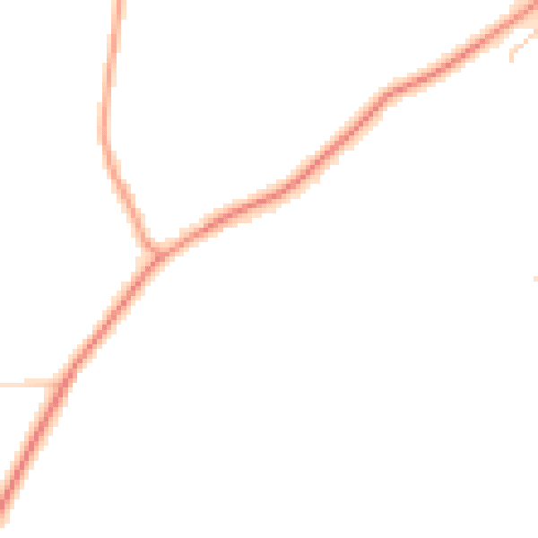 Daytime road noise heatmap for GU29 9RD