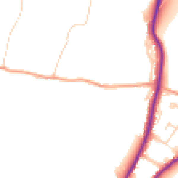 Daytime road noise heatmap for GU29 9RU
