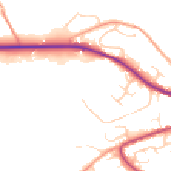 Daytime road noise heatmap for GU29 9ST