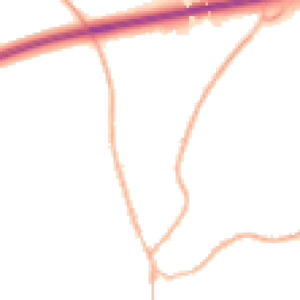 Night-time road noise heatmap for GU30 7AR