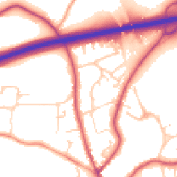 Daytime road noise heatmap for GU30 7AU
