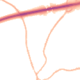 Night-time road noise heatmap for GU30 7AX