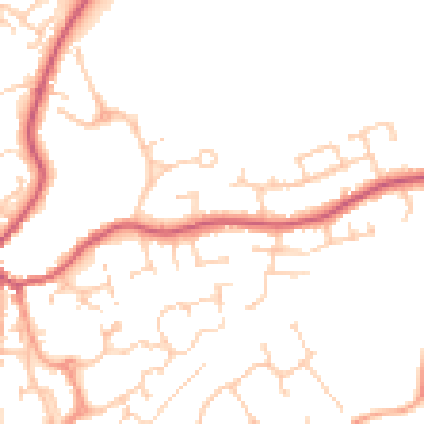 Daytime road noise heatmap for GU30 7BN