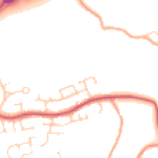 Daytime road noise heatmap for GU30 7DE