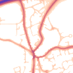 Daytime road noise heatmap for GU30 7DP