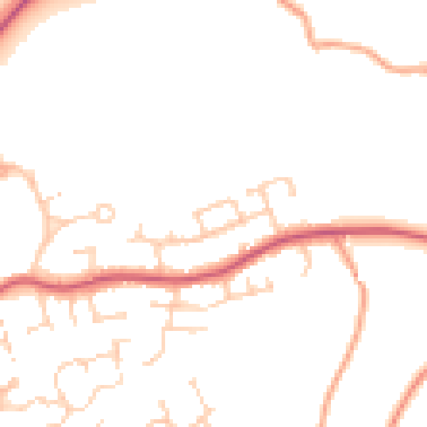 Daytime road noise heatmap for GU30 7DQ