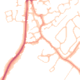 Daytime road noise heatmap for GU30 7GQ