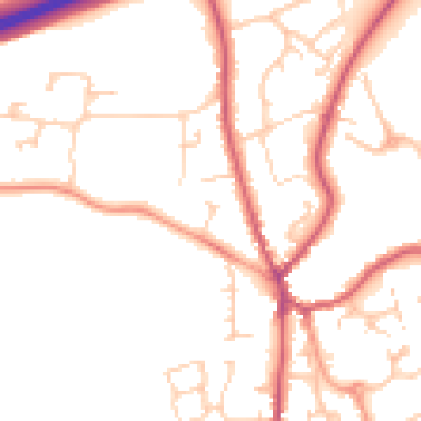 Daytime road noise heatmap for GU30 7GS