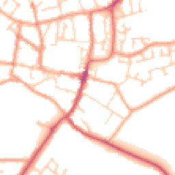 Daytime road noise heatmap for GU31 4AB