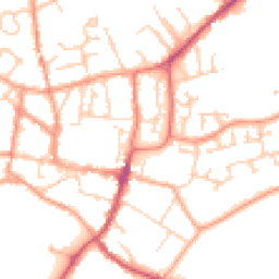 Daytime road noise heatmap for GU31 4AE