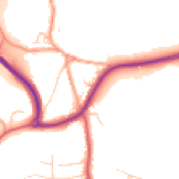 Daytime road noise heatmap for GU31 4BE