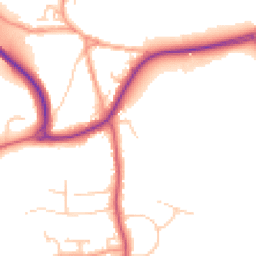 Daytime road noise heatmap for GU31 4DA
