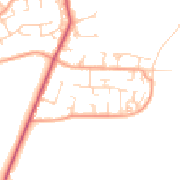 Daytime road noise heatmap for GU31 4FD