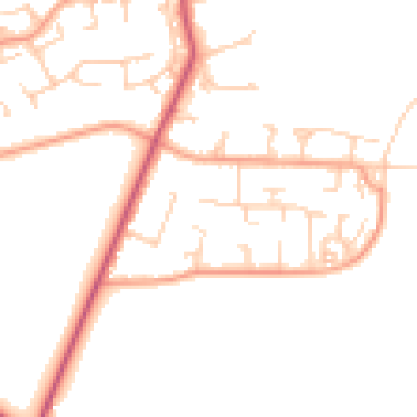 Daytime road noise heatmap for GU31 4HL
