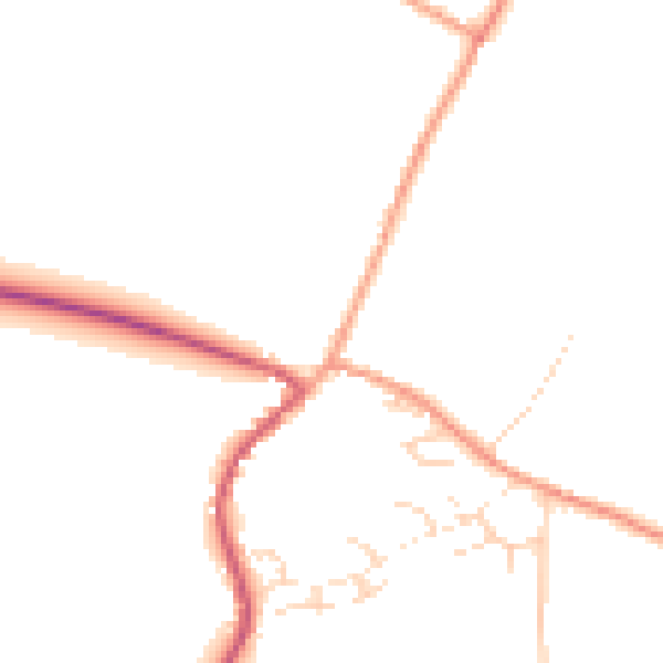 Daytime road noise heatmap for GU31 5PY