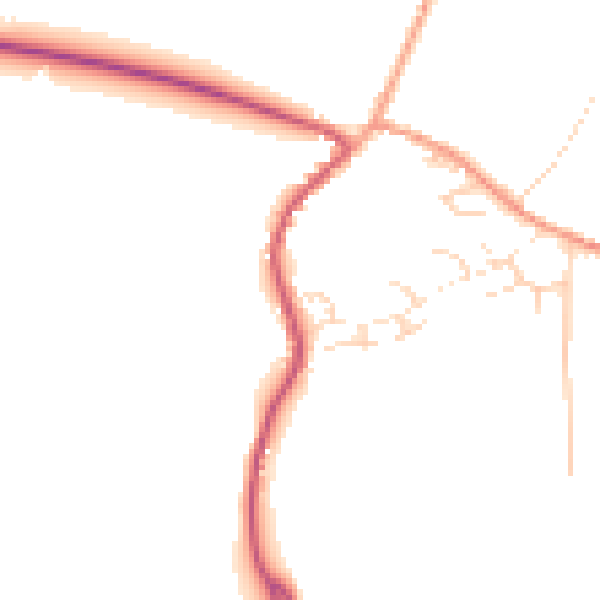 Daytime road noise heatmap for GU31 5QL