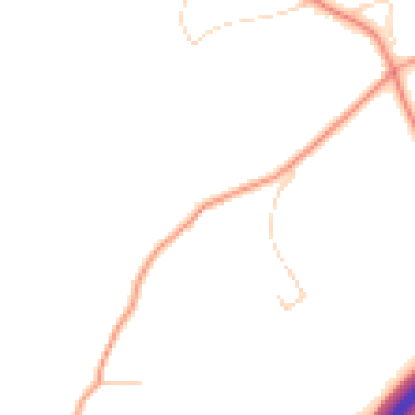 Daytime road noise heatmap for GU32 1AJ