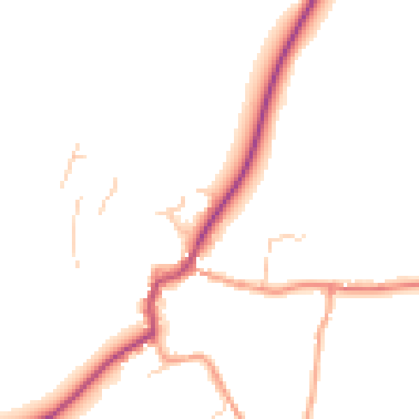Daytime road noise heatmap for GU32 1AP