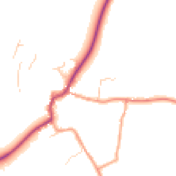 Daytime road noise heatmap for GU32 1AR