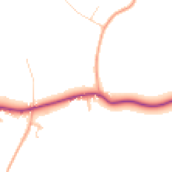 Daytime road noise heatmap for GU32 1AZ